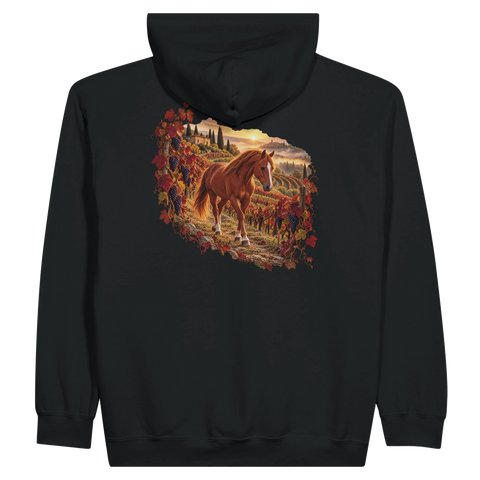Fuchs im Herbstweinberg – Zip-Hoodie mit Rückendruck