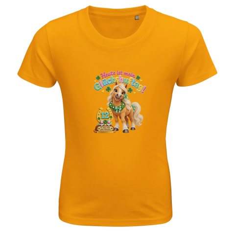Heute ist mein Glückshuftag! (12 Jahre) – Kinder-T-Shirt Bio