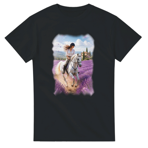 Reiterin im Lavendelfeld – T-Shirt