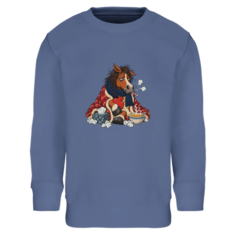Erkältetes Pferd mit Suppe – Kinder-Pullover