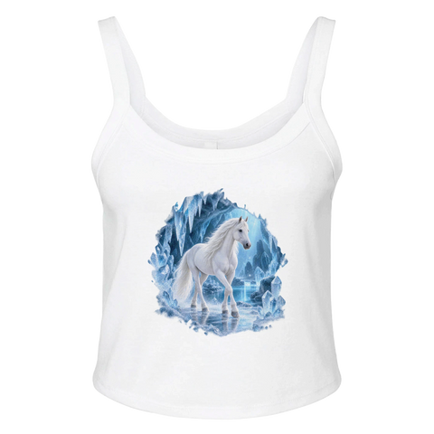 Weiße Stute in der Kristall-Eishöhle – Ripp-Tank-Top