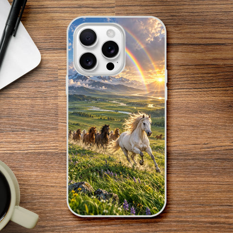 Schimmel vor der Regenbogenherde – Flexi iPhone