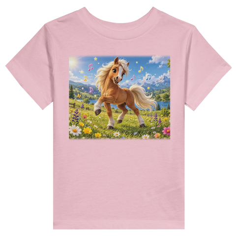 Musikpony im Blumenfeld – Kleinkind-T-Shirt
