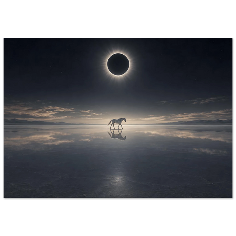 Pferd unter der schwarzen Sonne – Forex-Bild 70×100 cm