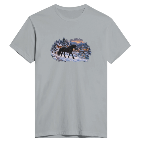 Rappe im verschneiten Bergdorf – Herren-T-Shirt