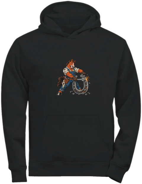 Mechaniker-Pferd mit Riesenhufeisen – Kinder-Hoodie Tee Jays