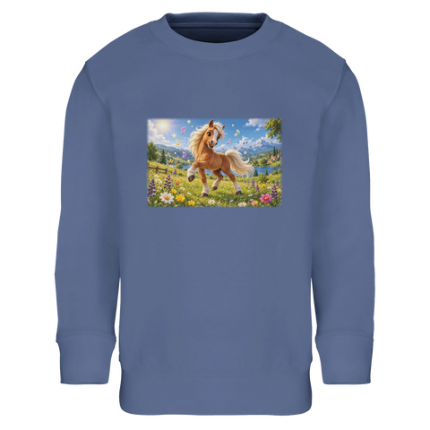 Musikpony im Blumenfeld – Kinder-Pullover