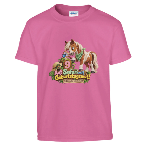 Auf Safari mit Geburtstagsmut! (9 Jahre) – Kinder-T-Shirt