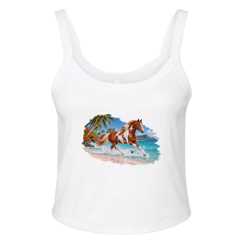 Pinto im türkisen Wasser – Ripp-Tank-Top