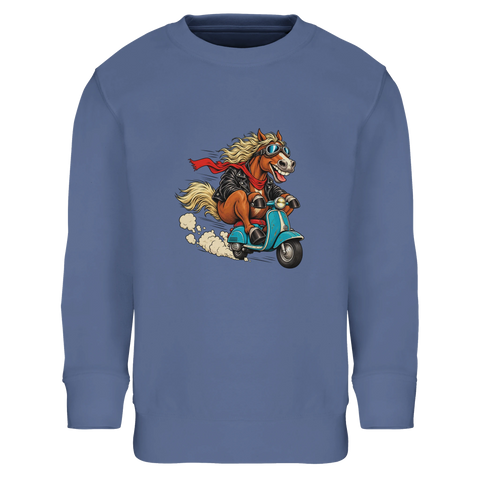 Rocker-Pferd auf dem Motorroller – Kinder-Pullover