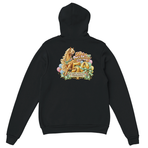 50 und goldrichtig – Hoodie mit Rückendruck
