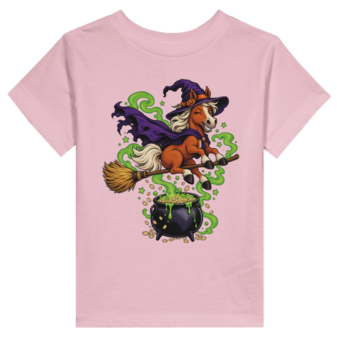 Hexenpferd am Zauberkessel – Kleinkind-T-Shirt