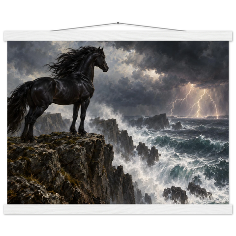 Rappe auf der Sturmklippe – Poster mit Leisten 40×50 cm