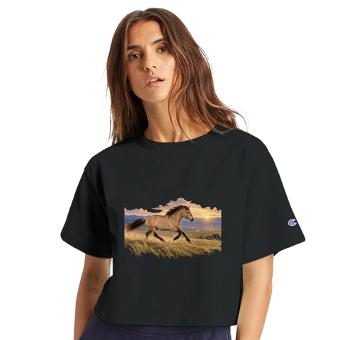 Falbe in der Steppe – Crop-Top