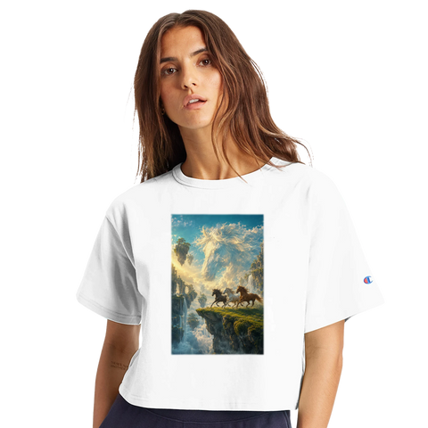 Schwebende Inseln über den Wolken – Crop-Top