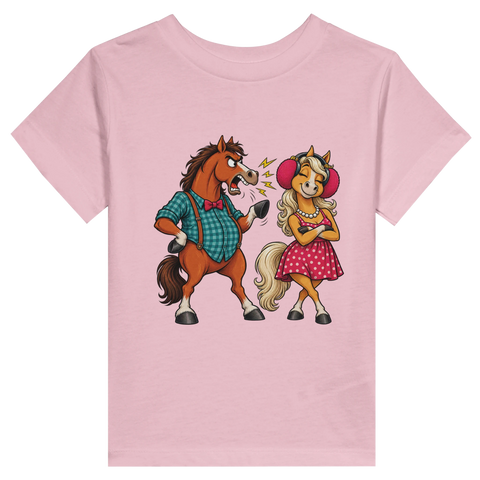 Streitendes Pferdepaar im Retro-Look – Kleinkind-T-Shirt