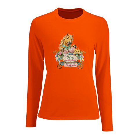 70 und herrlich gelassen – Damen-Langarmshirt