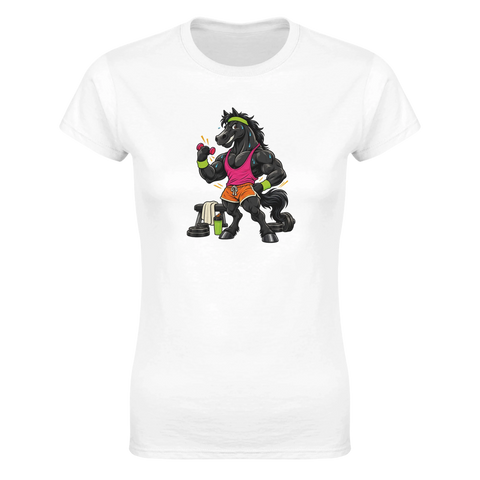 Muskel-Pferd im Fitnessstudio – Damen-T-Shirt