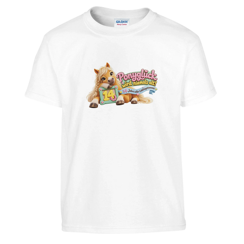 Ponyglück wird niemals alt! (14 Jahre) – Kinder-T-Shirt