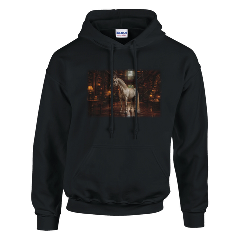 Pferd in der Bibliothek – Hoodie