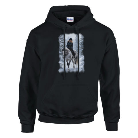 Reiterin im Schneewald – Hoodie