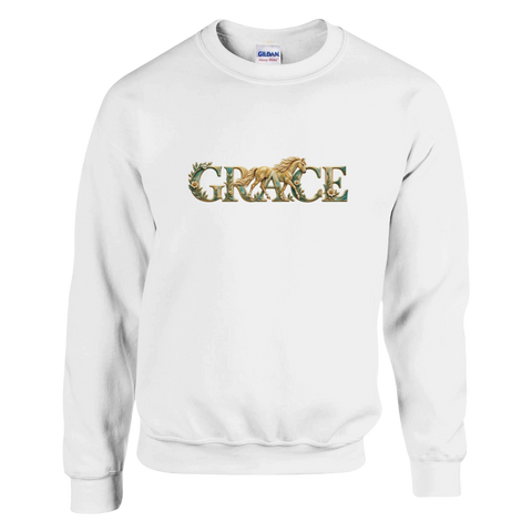 Grace – Goldenes Pferd in Türkis – Pullover