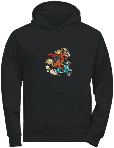 Rocker-Pferd auf dem Motorroller – Kinder-Hoodie Tee Jays