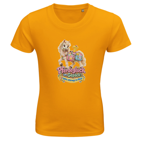 Pferdeglück im Gepäck! (7 Jahre) – Kinder-T-Shirt Bio