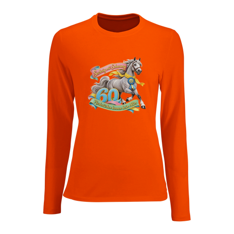 Sechzig mit Schwung – Damen-Langarmshirt