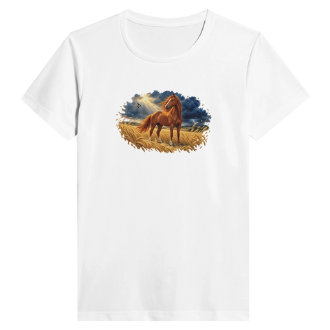 Fuchs im Weizenfeld vor dem Gewitter – Performance-Shirt Damen