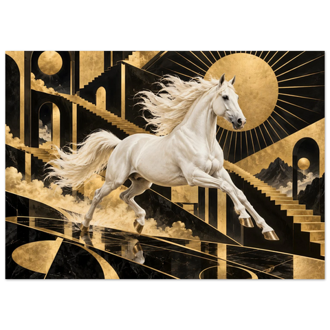 Schimmel im Art-déco-Gold – Kunstdruck 50×70 cm