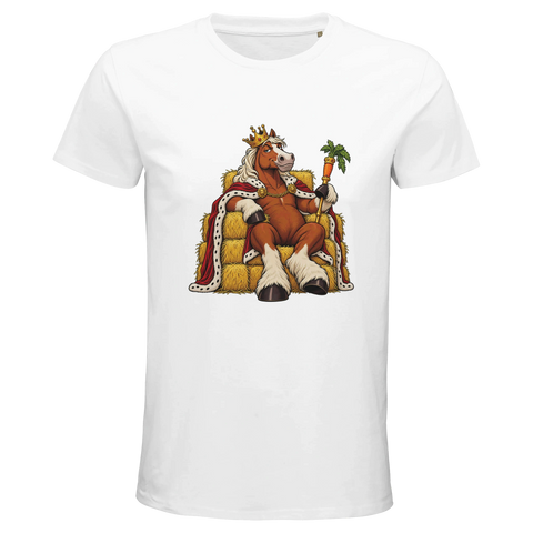 König Pferd auf dem Heuthron – Bio-T-Shirt Herren
