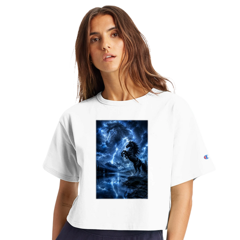Blitzsee des schwarzen Pferdes – Crop-Top