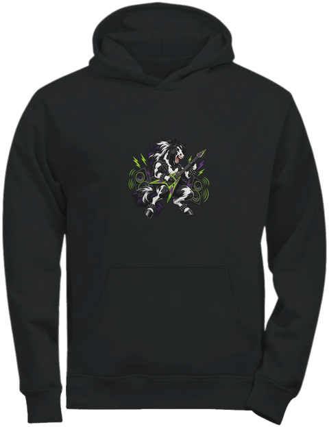 Heavy-Metal-Pferd mit Gitarre – Kinder-Hoodie Tee Jays