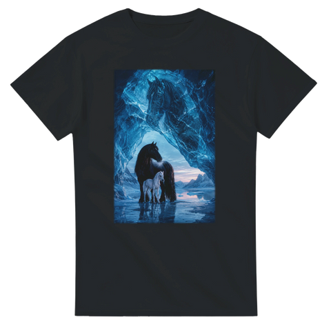 Eishöhle mit schwarzer Stute – T-Shirt
