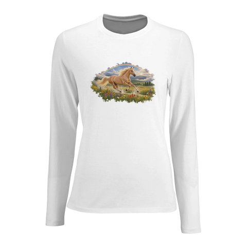 Palomino unterm Regenbogen – Damen-Langarmshirt