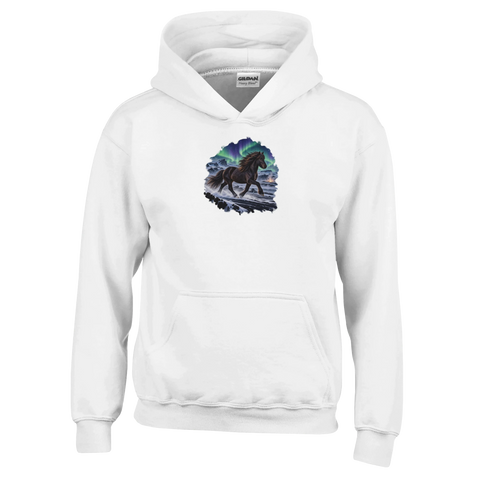 Islandpferd unter Polarlicht – Kinder-Hoodie