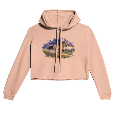Buckskin im Prärie-Gewitter – Cropped Hoodie