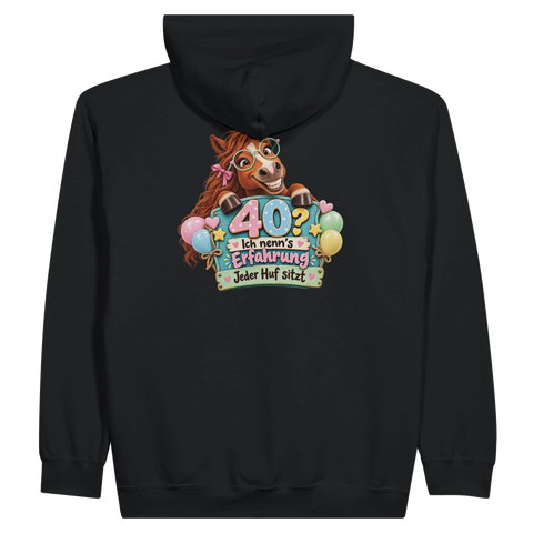 40? Ich nenn's Erfahrung – Zip-Hoodie mit Rückendruck