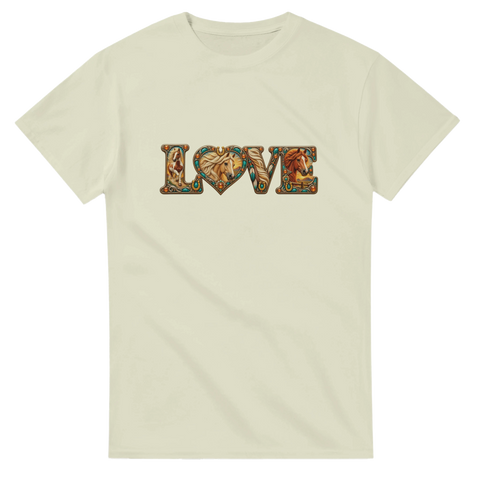 Love – Westernpferde in Türkis – T-Shirt