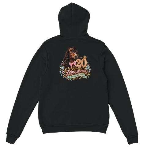 20 Karat Lebensfreude – Hoodie mit Rückendruck