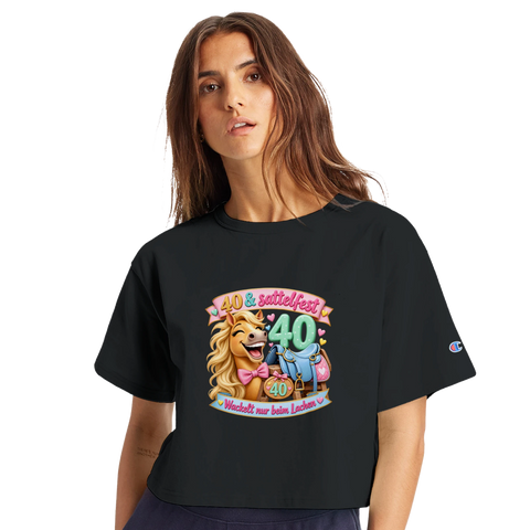 40 und sattelfest – Crop-Top