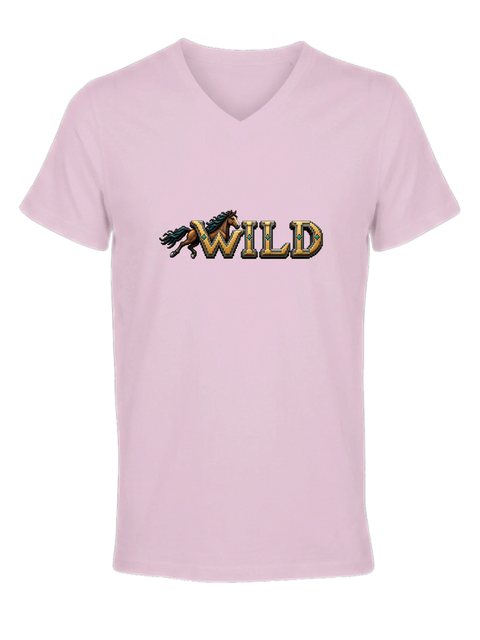 Wild – Brauner in Gold – Damen-T-Shirt V-Ausschnitt