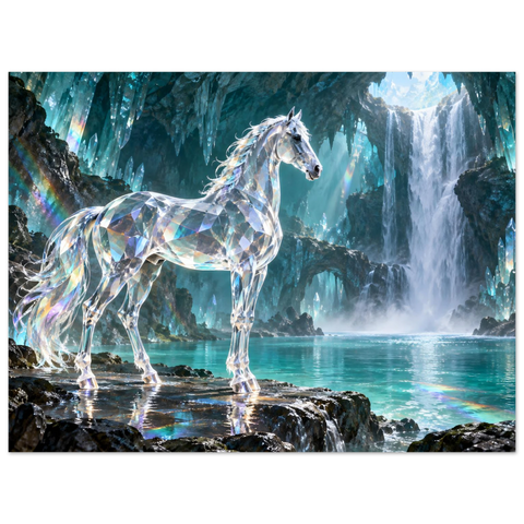 Gläsernes Pferd am Smaragdfall – Forex-Bild 60×80 cm