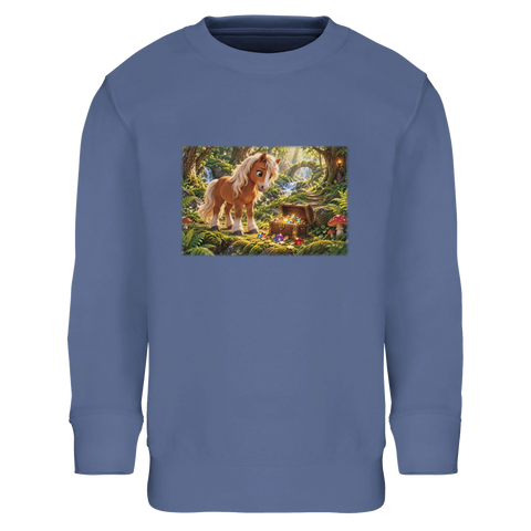 Abenteuerpony mit Schatztruhe – Kinder-Pullover
