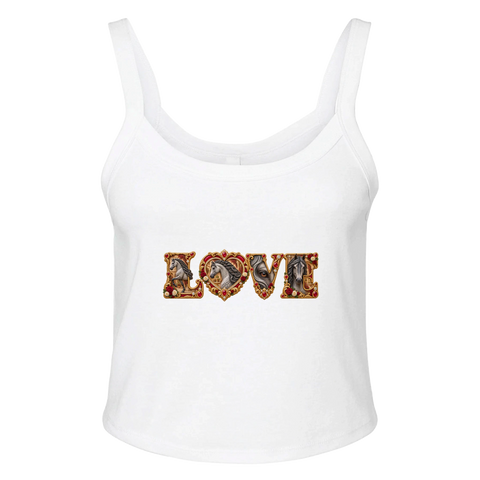 Love – Andalusier in Rubinrot – Ripp-Tank-Top