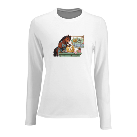 60 Jahre, gute Hufe – Damen-Langarmshirt