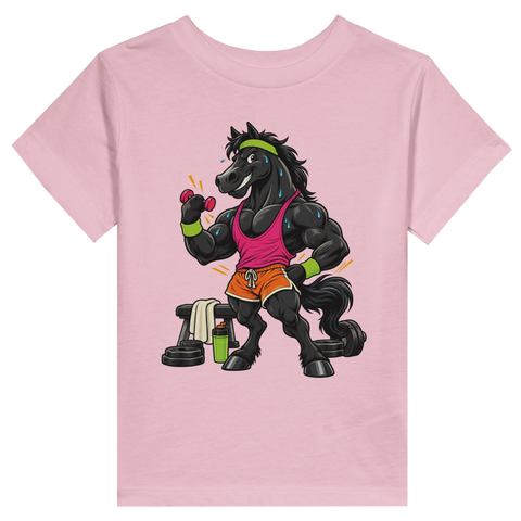 Muskel-Pferd im Fitnessstudio – Kleinkind-T-Shirt