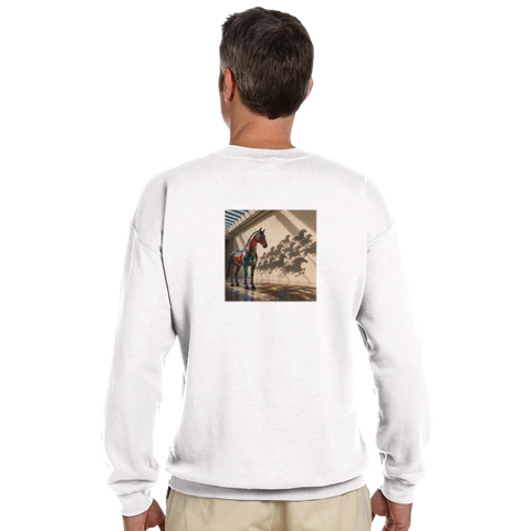 Glaspferd und Schattenherde – Pullover mit Rückendruck