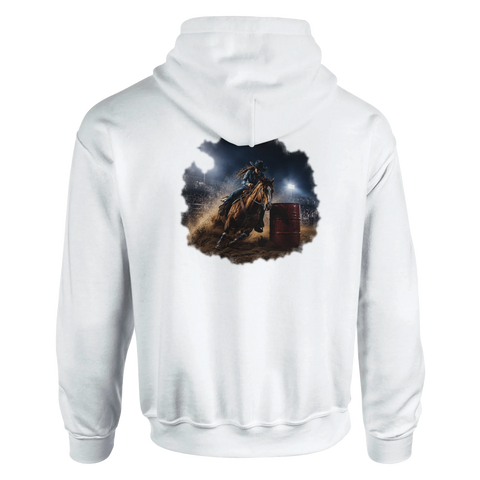 Barrel Racing bei Nacht – Hoodie mit Rückendruck